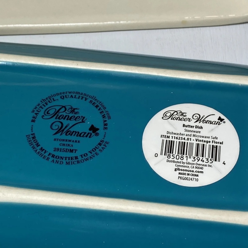 The Pioneer Woman Butter Makes Everything Better Floral Stoneware 2 Pc Dish, NWT - Picture 9 of 12